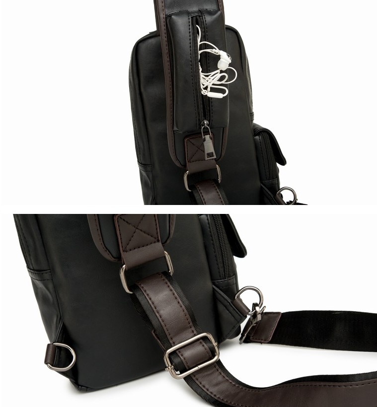 Crossbody Bag For Men Waterproof USB Multifunction Male Shoulder Anti-Theft Short Travel Messenger Chest Sling Bags