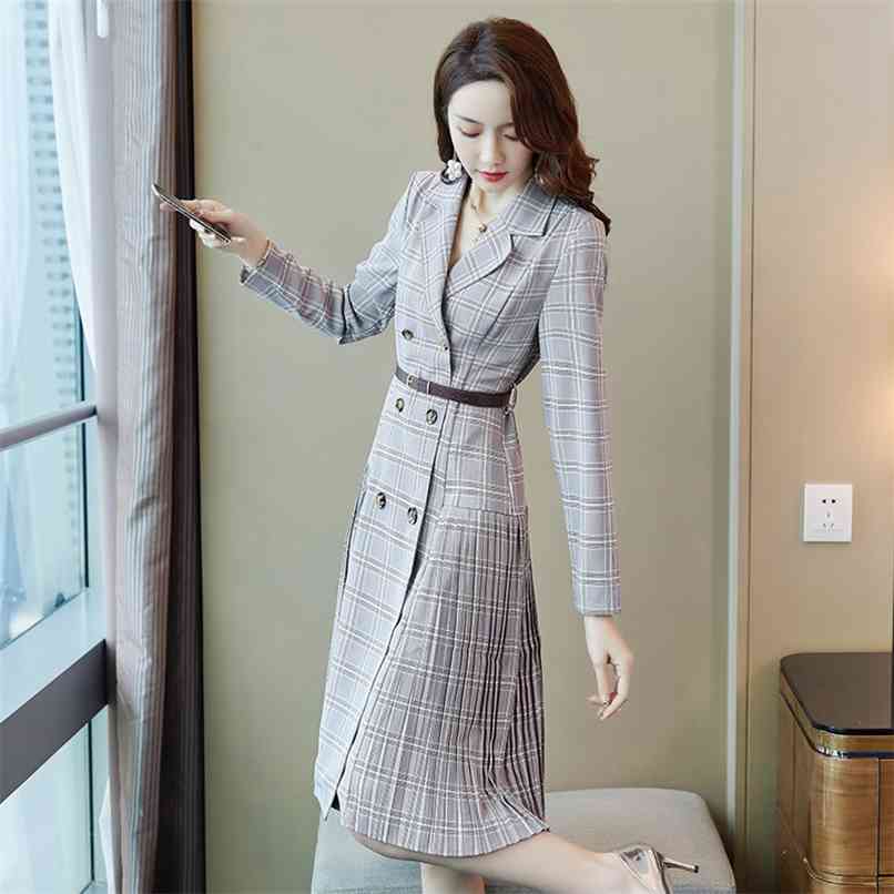 Fashion women's dress spring and autumn long-sleeved plaid suit pleated professional waist temperament 210520, The picture color
Fashion women's dress spring and autumn long-sleeved plaid suit pleated professional waist temperament 210520, The picture color