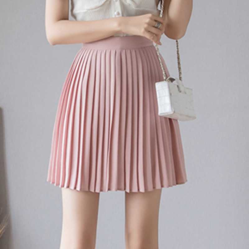 Women Pleasted Skirts s Casual High Waist Summer Elegant Korean Clothes White Black Sexy Short Mini 210621