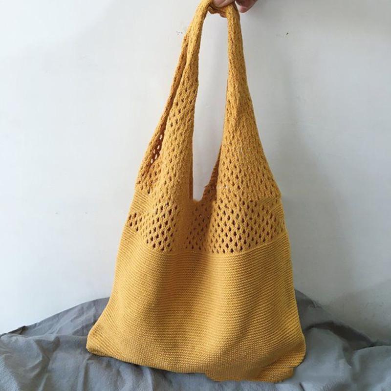Evening Bags Women Shouder Bag Large Capacity Knitted Solid Color Shoulder With Hollow Out Design In 10 Colors For Shopping, Black
Evening Bags Women Shouder Bag Large Capacity Knitted Solid Color Shoulder With Hollow Out Design In 10 Colors For Shopping, Black