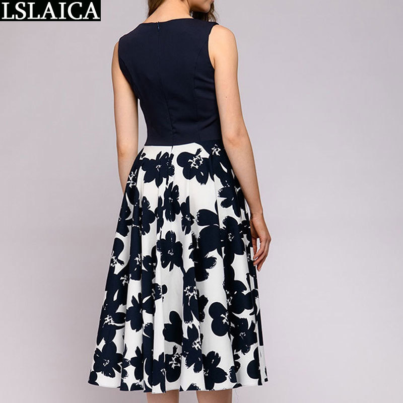 Sleeveless Dress High Waist Slim Patchwork Fashion Casual es for Women Party Night Club Office Ladies O Neck Elegant 210515