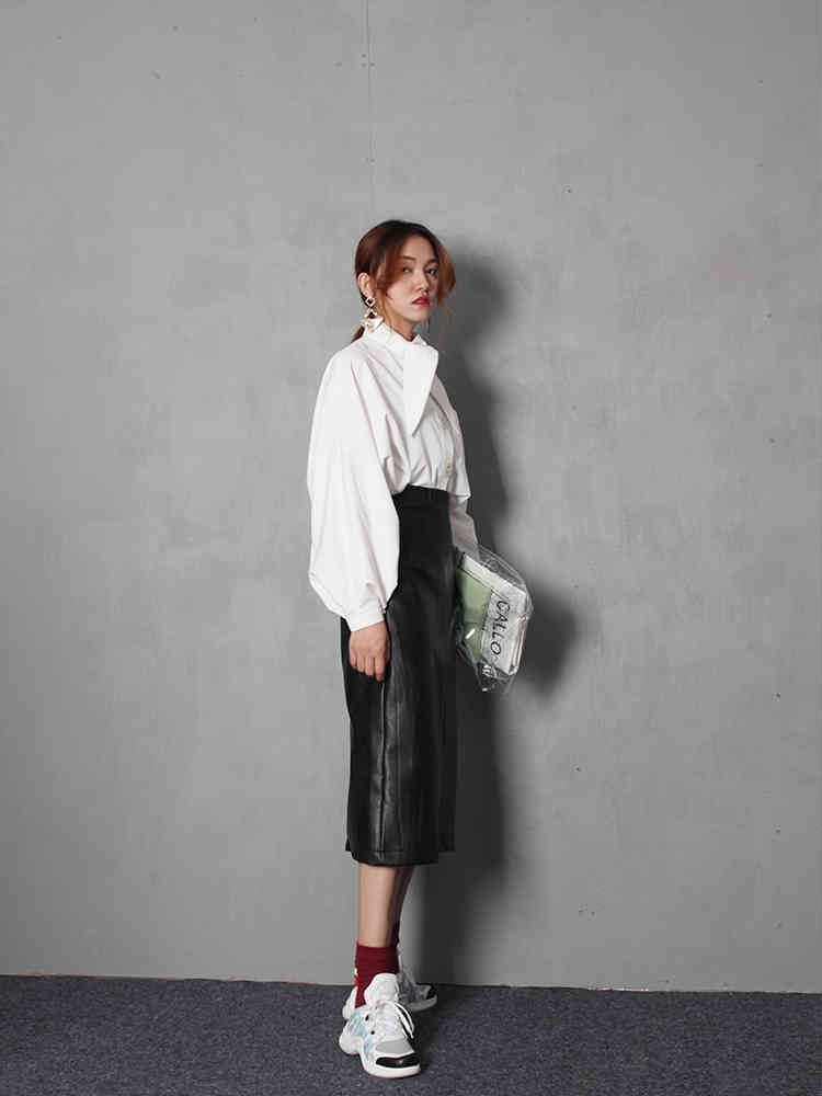 Spring White Bow Tie Collar Blouse Lantern Sleeve Loose Big Korean Women Casual Fashon Shirt FL323 210427