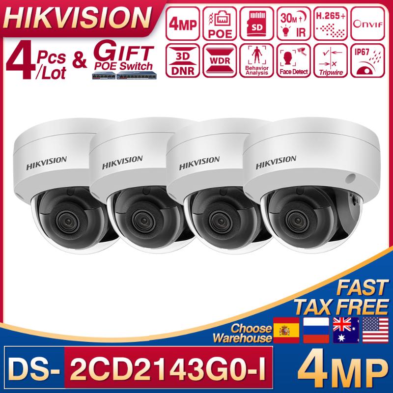 Hikvision 4Pcs/Lot DS-2CD2143G0-I POE IP Camera 4MP Dome Network CCTV IPC SD Card Slot H.265+ 2 Behavior Analyses Face Detect Cameras
Hikvision 4Pcs/Lot DS-2CD2143G0-I POE IP Camera 4MP Dome Network CCTV IPC SD Card Slot H.265+ 2 Behavior Analyses Face Detect Cameras