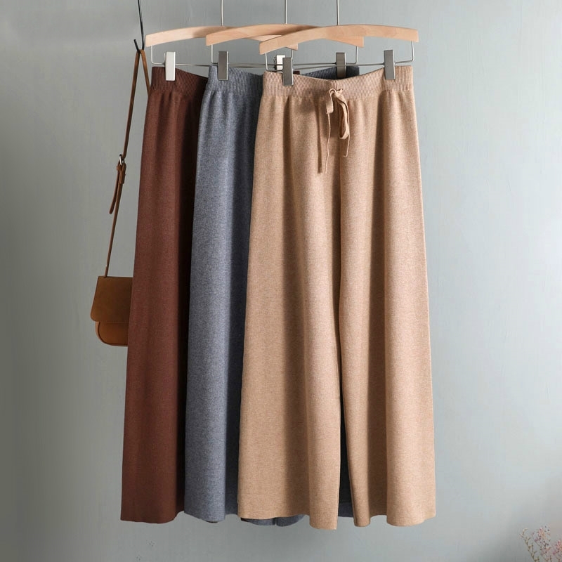 Spring Winter THICK Casual Straight Pants Women Female Drawstring Loose Knitted Wide Leg Ankle Trousers 210603, Brown
Spring Winter THICK Casual Straight Pants Women Female Drawstring Loose Knitted Wide Leg Ankle Trousers 210603, Brown