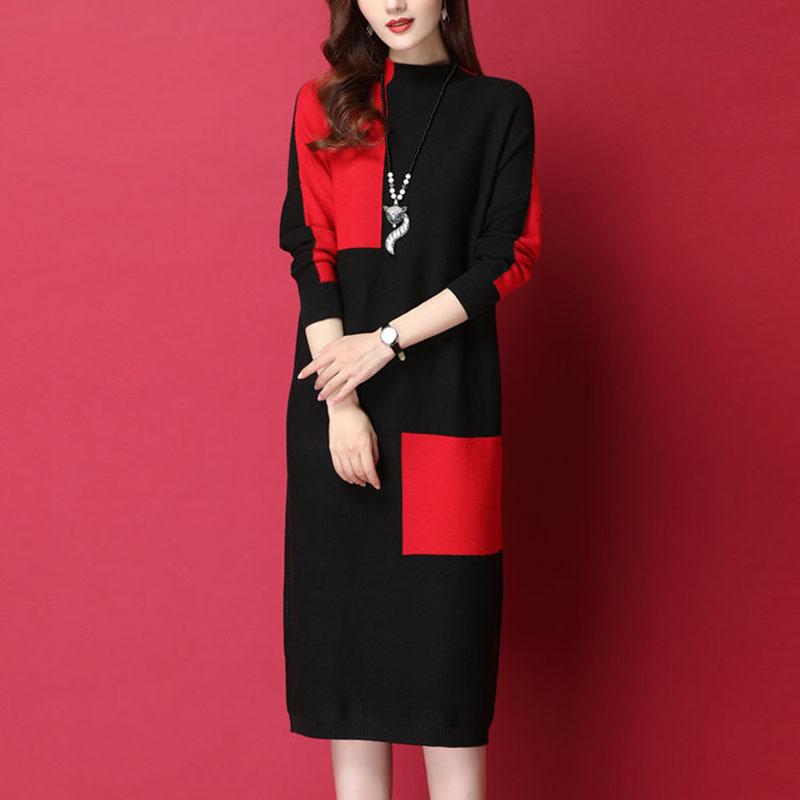 Women's Sweaters Women Autumn Turtleneck Knitted Sweater Dress Fashion Female Hit Color Long Pullovers Winter Warm Loose Midi Pull, Red
Women's Sweaters Women Autumn Turtleneck Knitted Sweater Dress Fashion Female Hit Color Long Pullovers Winter Warm Loose Midi Pull, Red