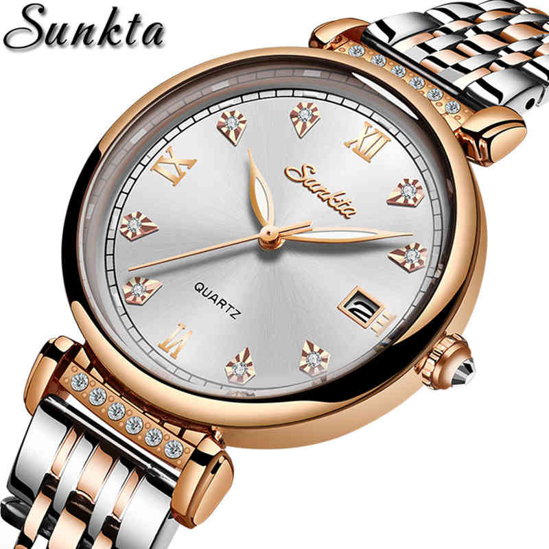 Luxury Brand SUNKTA Rose Gold Watches For Women Quartz Wristwatches Fashion Ladies Bracelet Clock Watch Relogio Feminino 210517, Rose gold blue
Luxury Brand SUNKTA Rose Gold Watches For Women Quartz Wristwatches Fashion Ladies Bracelet Clock Watch Relogio Feminino 210517, Rose gold blue