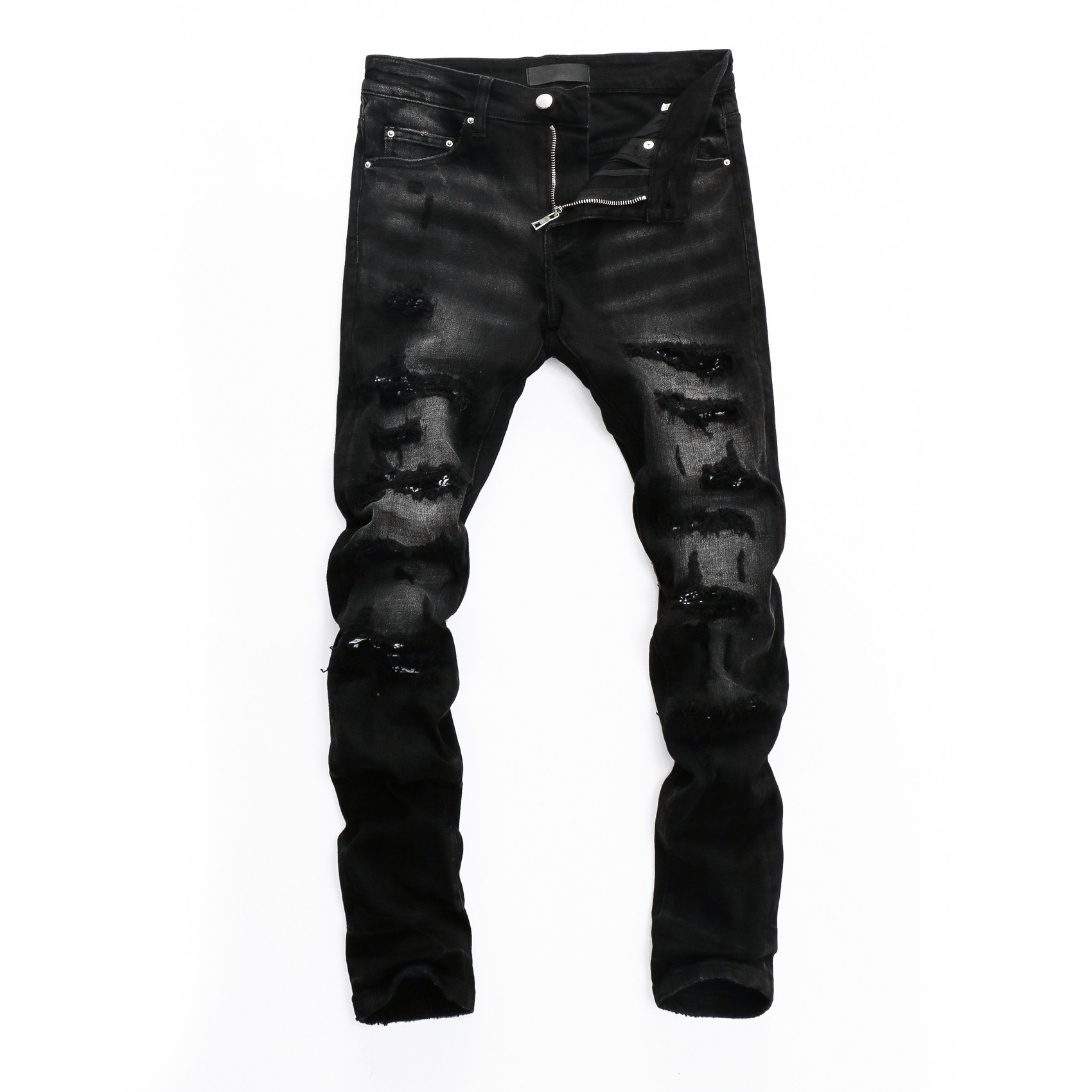 Patches Detail Biker Fit Jeans Men Slim Motorcycle For Mens Vintage Distressed Denim Jean Pants @J-a2, Black
Patches Detail Biker Fit Jeans Men Slim Motorcycle For Mens Vintage Distressed Denim Jean Pants @J-a2, Black