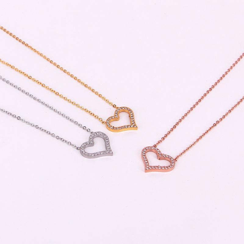 Pendant Necklaces Fashion OL Stainless Steel Love Crystal Heart Necklace Rose Gold Color Women Lady Wedding Party Gift
Pendant Necklaces Fashion OL Stainless Steel Love Crystal Heart Necklace Rose Gold Color Women Lady Wedding Party Gift
