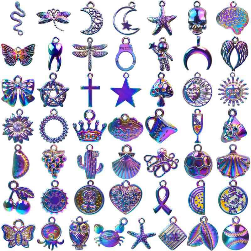 50pcs Mixed Rainbow Charms For Jewelry Making Supplies Animal Moon Pentagram Pendants Women Men Accessories DIY Alloy Materials 
50pcs Mixed Rainbow Charms For Jewelry Making Supplies Animal Moon Pentagram Pendants Women Men Accessories DIY Alloy Materials