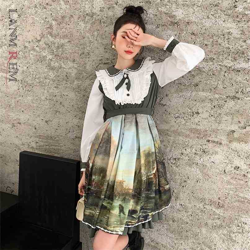 Women White Printed Bow Ruffles Knee-Length Dress Lapel Long Sleeve Loose Fit Fashion Spring Autumn 2E12200 210526
Women White Printed Bow Ruffles Knee-Length Dress Lapel Long Sleeve Loose Fit Fashion Spring Autumn 2E12200 210526