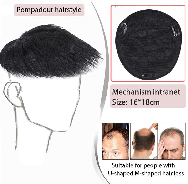 Synthetic Wigs JINKAILI Short Black Male Toupee Straight Wig Men's Hair Fleeciness Realistic Natural Heat Resistant