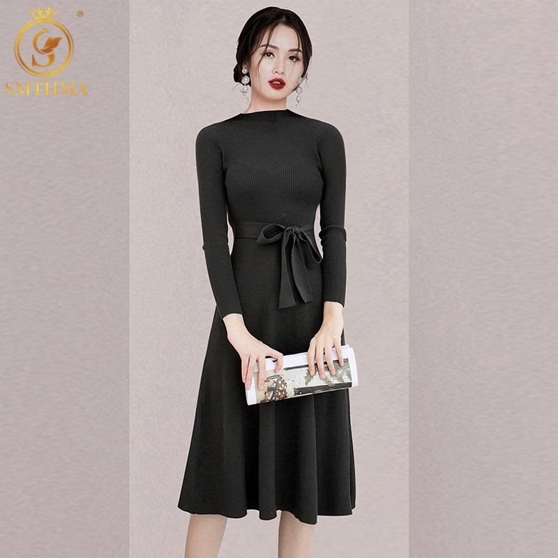 Autumn Winter Long Sleeve Sweater Dresses Women OL With Belt Elegant Solid Slim Vestido Da Festa 210520, Photo color
Autumn Winter Long Sleeve Sweater Dresses Women OL With Belt Elegant Solid Slim Vestido Da Festa 210520, Photo color