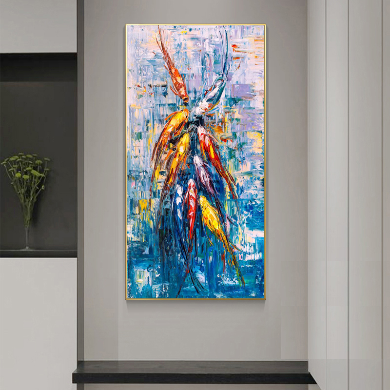 Koi Fish Pictures Oil Painting On Canvas Wall Art For Living Room Animal Posters And Prints Modern Home Decoration