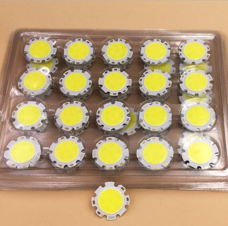 10pcs/lot Ultra Bright Bulbs Light Source 7W Chip COB LED 21-24V DC Warm Natural Cold White Lighting 700LM 28mm Circular Bulb Lamp