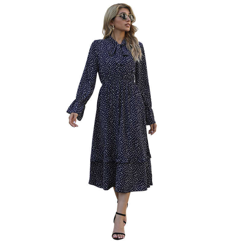 Polka Dots Print Flare Sleeve Chiffon Boho Streetwear Long Dress Women Ruffle Bandage Beach Party High Waist Casual Dresses 210608, Navy blue
Polka Dots Print Flare Sleeve Chiffon Boho Streetwear Long Dress Women Ruffle Bandage Beach Party High Waist Casual Dresses 210608, Navy blue