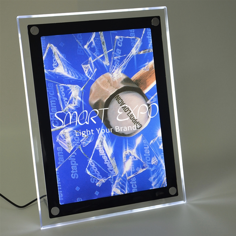 40*60cm Tabletop Poster Advertising Display Panel Featuring Free Standing on Table Supported by Steel Bolts and Firm Wooden Case Packing