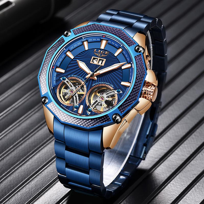 Wristwatches LIGE Watch Men Fashion Mechanical Sport Clock Mens Watches Silver All Steel Waterproof Wristwatch Reloj Hombre, Coffee
Wristwatches LIGE Watch Men Fashion Mechanical Sport Clock Mens Watches Silver All Steel Waterproof Wristwatch Reloj Hombre, Coffee