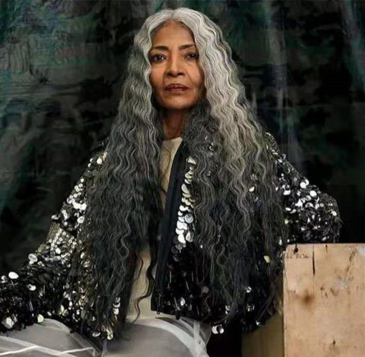 Long high ombre gray pony tail hair piece wraps real human two tone silver grey ponytail hairpiece invisible lace