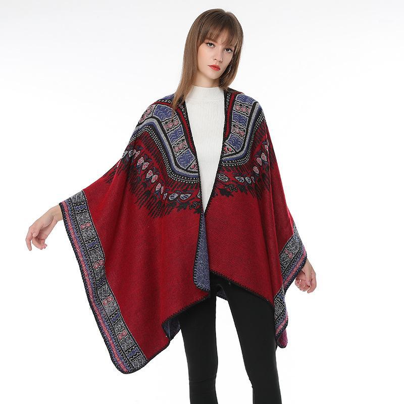 Scarves Knitted Shawl For Women Ladies Imitation Cashmere Split Flowers Autumn And Winter Warm Outdoor Travel Cloak 450G, Blue;gray
Scarves Knitted Shawl For Women Ladies Imitation Cashmere Split Flowers Autumn And Winter Warm Outdoor Travel Cloak 450G, Blue;gray