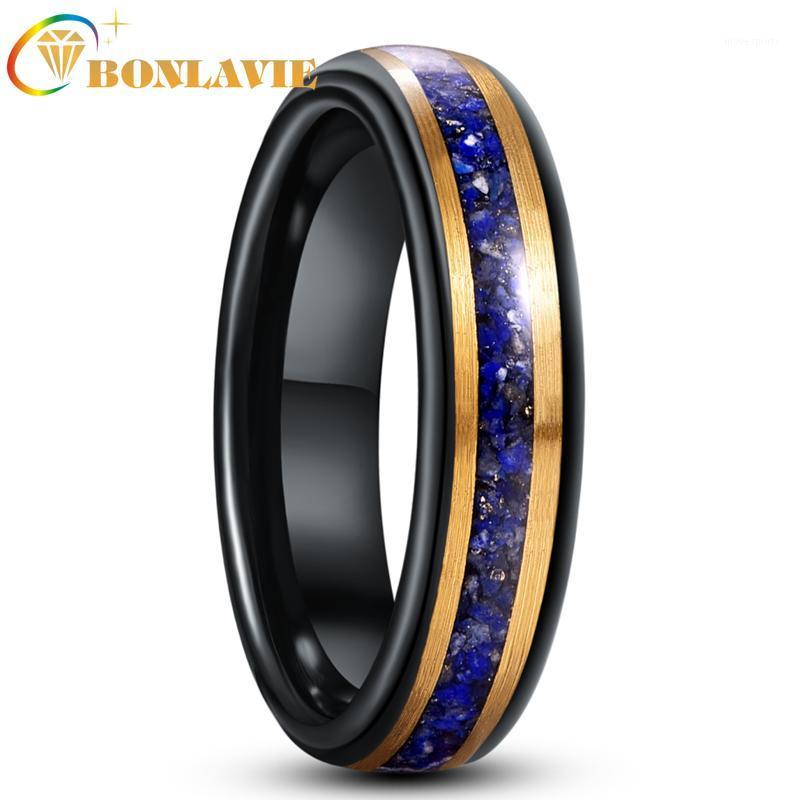 Wedding Rings BONLAVIE 6mm Black Gold Inlaid Lapis Lazuli Tungsten Carbide Ring Men's Women Fashion Jewelry Gift1
Wedding Rings BONLAVIE 6mm Black Gold Inlaid Lapis Lazuli Tungsten Carbide Ring Men's Women Fashion Jewelry Gift1