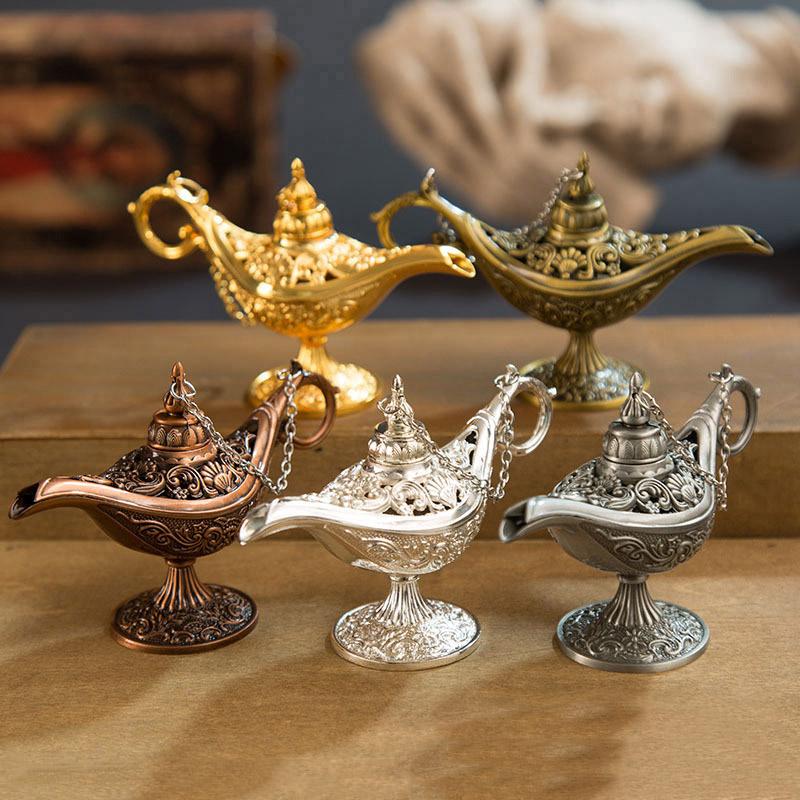 Fairy Tale Aladdin Magic Lamp Vintage Censer Creative Metal Aroma Burner Multi Color Incense Burners Christmas Gift
Fairy Tale Aladdin Magic Lamp Vintage Censer Creative Metal Aroma Burner Multi Color Incense Burners Christmas Gift
