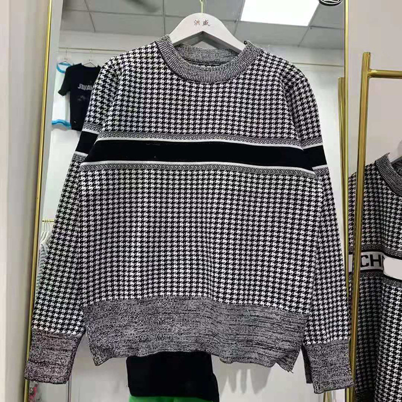 Winter Fall Long Sleeve Sweaters Vintage Plaid Pattern Women Sweater High Elasticity Jacquard Casual Female Hoodies, White stripe
Winter Fall Long Sleeve Sweaters Vintage Plaid Pattern Women Sweater High Elasticity Jacquard Casual Female Hoodies, White stripe