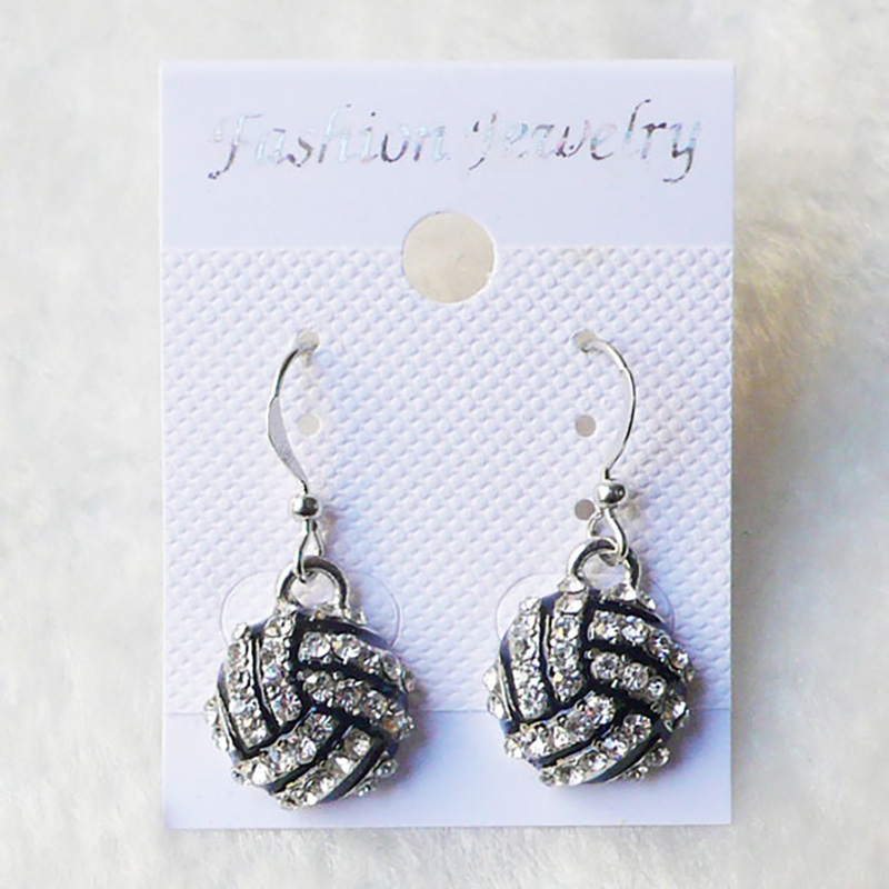 Softball Earrings Party Supplies Stud Crystal Rhine Stone Post Sier Bling Yellow11MM Sport And Fashion Free shipping