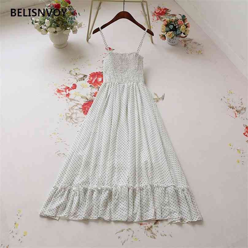 Arrival Summer Clothes For Woman Holiday Midi Dress Sleeveless Spaghetti Strap Beach Style Polka Dot Printed Women Sundress 210520, White
Arrival Summer Clothes For Woman Holiday Midi Dress Sleeveless Spaghetti Strap Beach Style Polka Dot Printed Women Sundress 210520, White