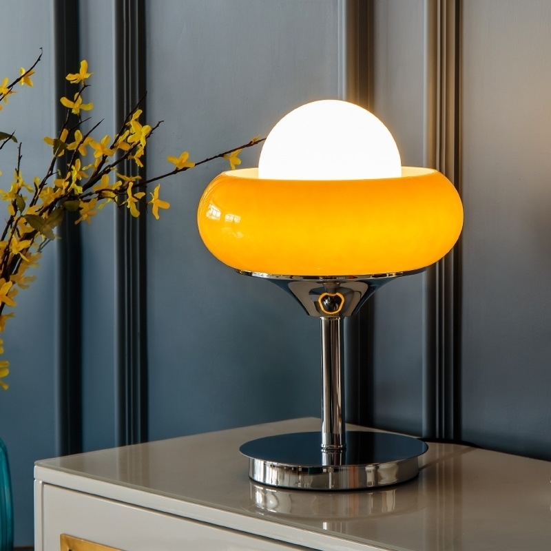 Danish designer Vintage Glass egg tart Nordic modern Bauhaus bedroom bedside table lamp
Danish designer Vintage Glass egg tart Nordic modern Bauhaus bedroom bedside table lamp