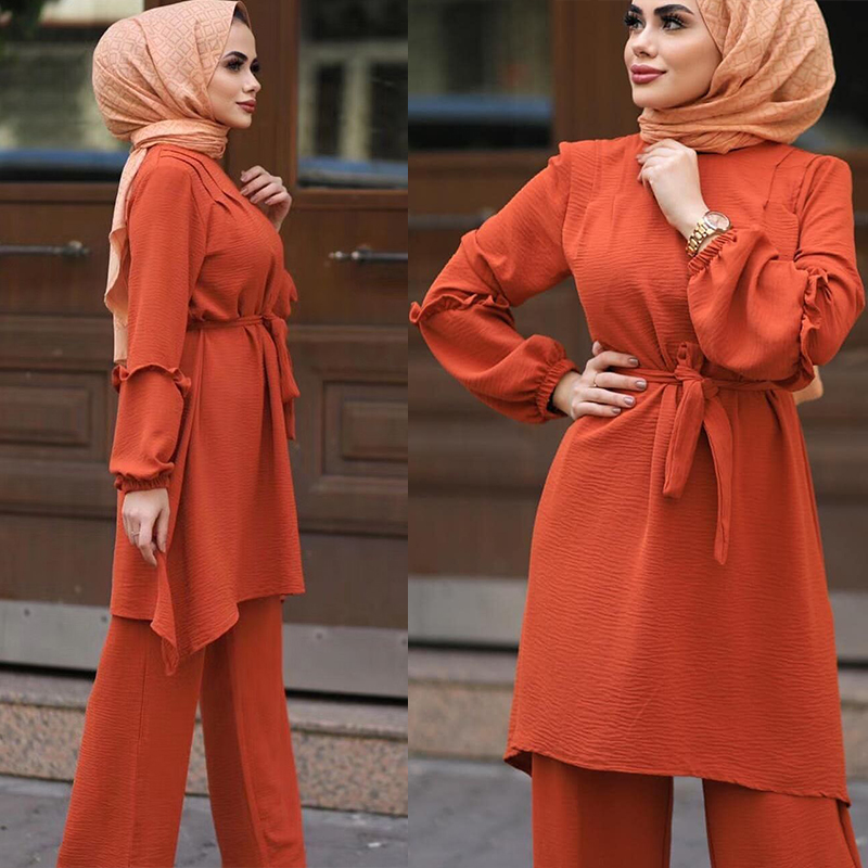 Eid Two Piece Muslim Sets Abaya Women Turkey Lace-up Hijab Dress Caftan Moroccan Kaftan Islam Clothing Abayas Musulman Ensembles
Eid Two Piece Muslim Sets Abaya Women Turkey Lace-up Hijab Dress Caftan Moroccan Kaftan Islam Clothing Abayas Musulman Ensembles