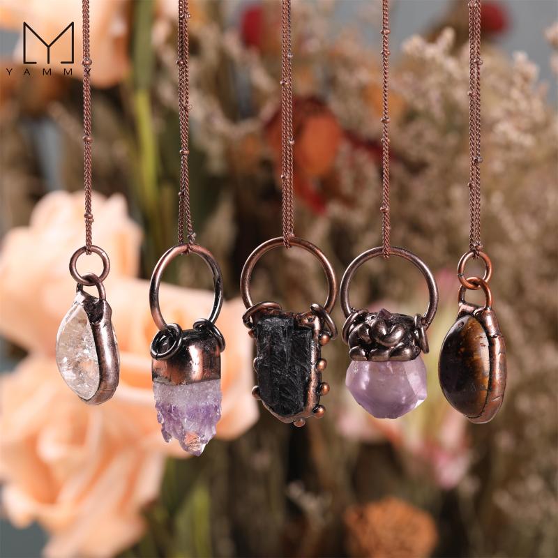 Pendant Necklaces Yammy Natural White Quartz Amethyst Antique Brass Style Pendant, Tiger Eye Purple Crystal Necklace Jewelry Family Gift, Silver
Pendant Necklaces Yammy Natural White Quartz Amethyst Antique Brass Style Pendant, Tiger Eye Purple Crystal Necklace Jewelry Family Gift, Silver