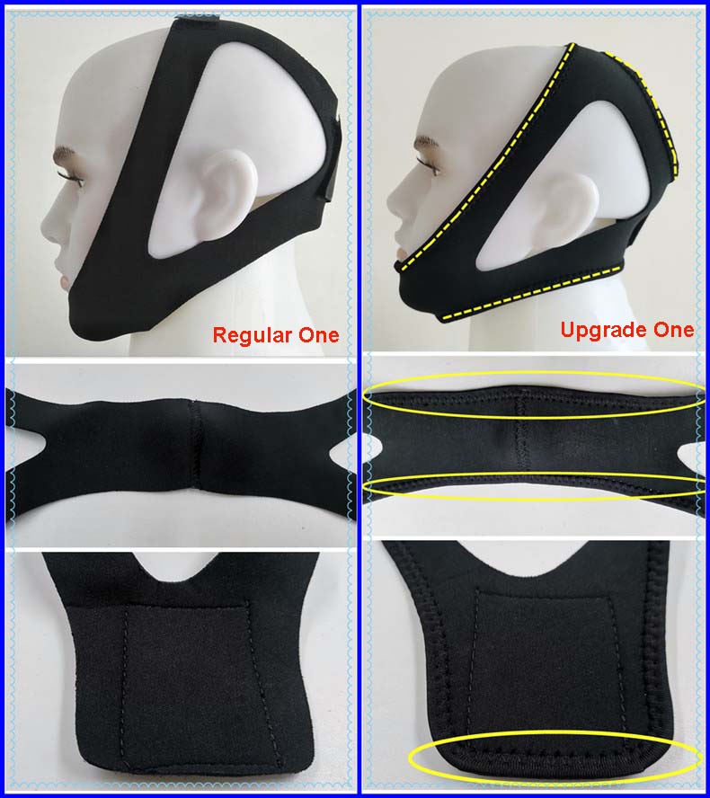 Comfortable Neoprene Snoring Cessation Anti-Snore Chin Strap Universal Anti-Apnea Jaw Belt Solution Sleep Health Care Device