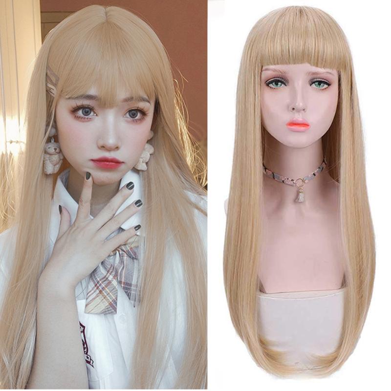 Synthetic Wigs HOUYAN Wig Female Long Straight Hair Women Anime Bangs Black Party Daily Air