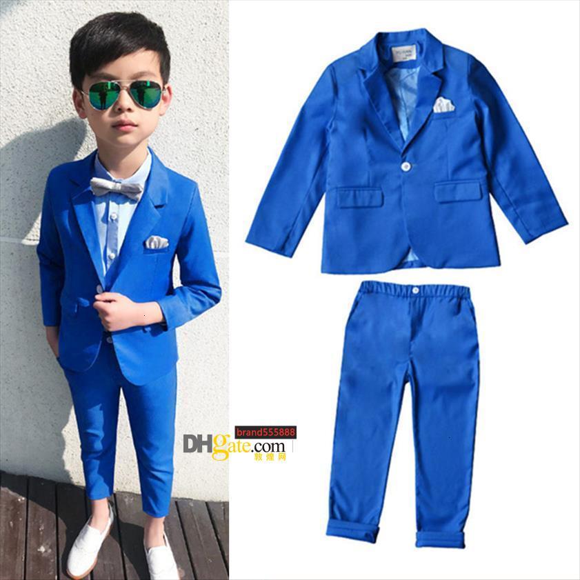 100% Good Quality Handsome Boys Formal Blazer Sets Kids Suit For Wedding Boy Royal Blue Children Dresses Clothes от DHgate WW