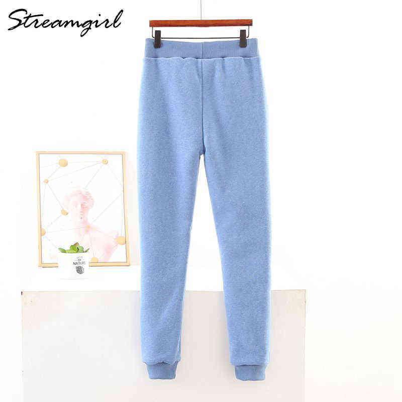 Winter Thick Plus Size Sweatpants Women High Waist Fleece Trousers Casual Pants For Velvet Gray 's 211115