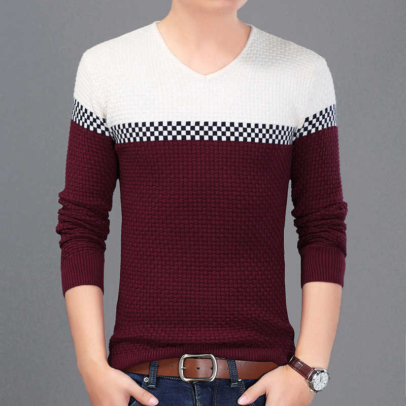 2020 New Year's Pullover Men Hombre Casual Wear Fashion Men's Pullover Sweaters Slim Fit Sweater Male Plus Size M~3XL Y0907