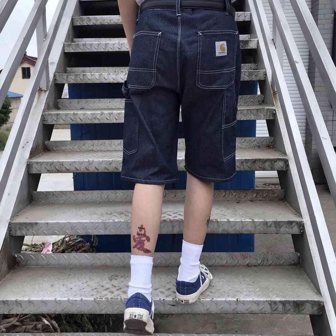 Men's Jeans 2021 summer washed-up color denim overalls fashion shorts trend casual loose multi-pocket five-point pants, Navy blue 
Men's Jeans 2021 summer washed-up color denim overalls fashion shorts trend casual loose multi-pocket five-point pants, Navy blue