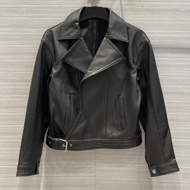 Women's Jackets Genuine Leather Jacket Women High Quality Black Camel Biker Style Lapel Long Sleeve Side Buckle Short Sheepskin Coat Lady 20, Black;brown
Women's Jackets Genuine Leather Jacket Women High Quality Black Camel Biker Style Lapel Long Sleeve Side Buckle Short Sheepskin Coat Lady 20, Black;brown