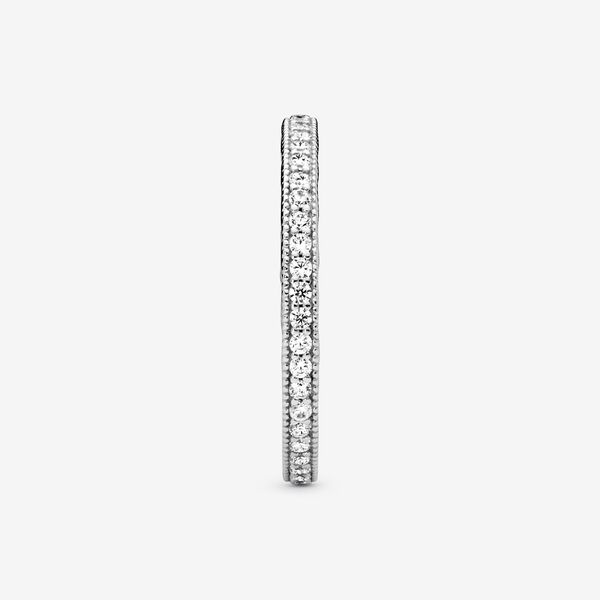 Real 925 Sterling Silver Sparkle & Hearts Ring CZ Diamond Fit Style Wedding Engagement Jewelry for Women Girls