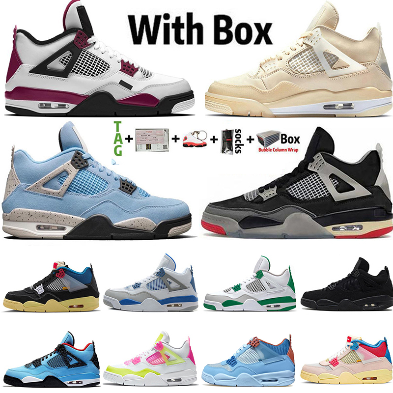 2021 With Box Top Quality High OG 4 4s Mens Basketball Shoes Paris University Blue Union Military Blue Sail Black Cat White x bred Neon Women Sneakers Trainers Size 36-47
2021 With Box Top Quality High OG 4 4s Mens Basketball Shoes Paris University Blue Union Military Blue Sail Black Cat White x bred Neon Women Sneakers Trainers Size 36-47