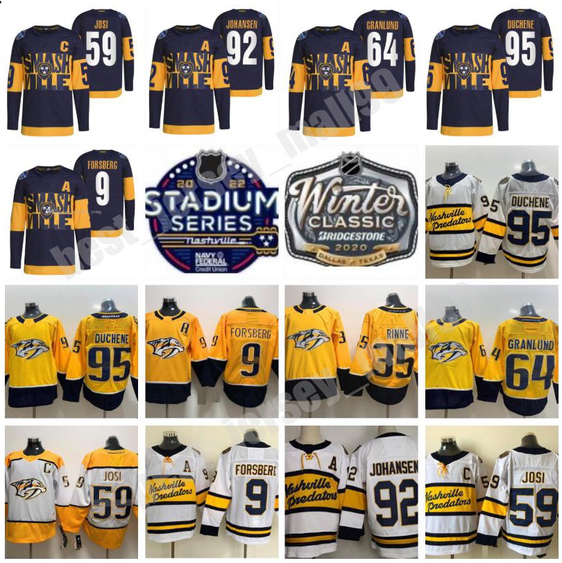 2022 Stadium Series Nashville Predators Jersey Hockey 59 Roman Josi 35 Pekka Rinne 9 Filip Forsberg 92 Ryan Johansen 95 Matt Duchene Mikael Granlund Winter Classic, Colour 1
2022 Stadium Series Nashville Predators Jersey Hockey 59 Roman Josi 35 Pekka Rinne 9 Filip Forsberg 92 Ryan Johansen 95 Matt Duchene Mikael Granlund Winter Classic, Colour 1
