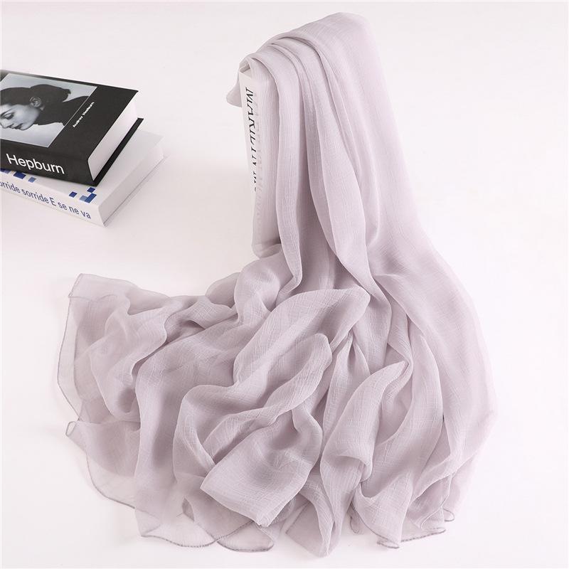Lager Size Women Silk Scarf Solid Crinkle Hijab Shawls Wraps Foulard Head Band Spring Summer Scarves, Blue;gray
Lager Size Women Silk Scarf Solid Crinkle Hijab Shawls Wraps Foulard Head Band Spring Summer Scarves, Blue;gray