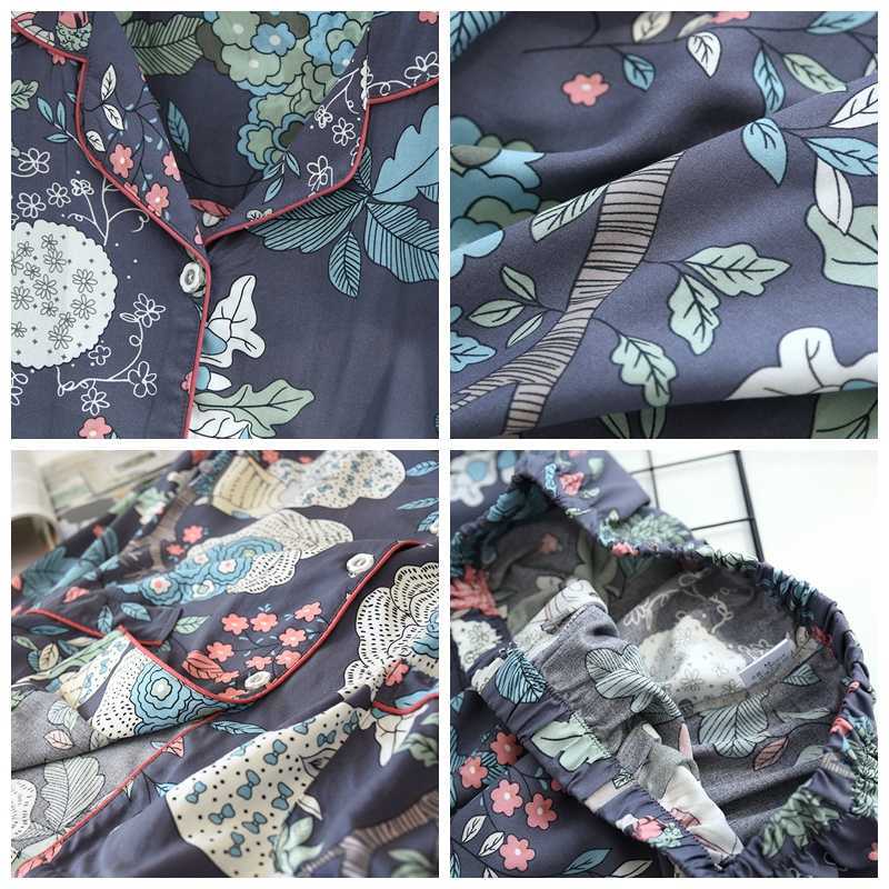 JULY'S SONG Viscose Women Pajamas Casual Turn-down Collar Short Sleeve Sleepwear Printed Summer Pyjama Shorts Female Homewear 210924