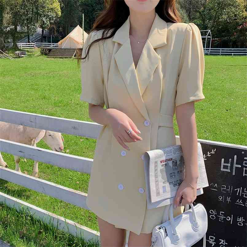 Women Blazer Dresses Korean Elegant Fashion Office OL Notched Collar Short Sleeve Casual Mini Dress Vestido Femme 210519, Photo color
Women Blazer Dresses Korean Elegant Fashion Office OL Notched Collar Short Sleeve Casual Mini Dress Vestido Femme 210519, Photo color