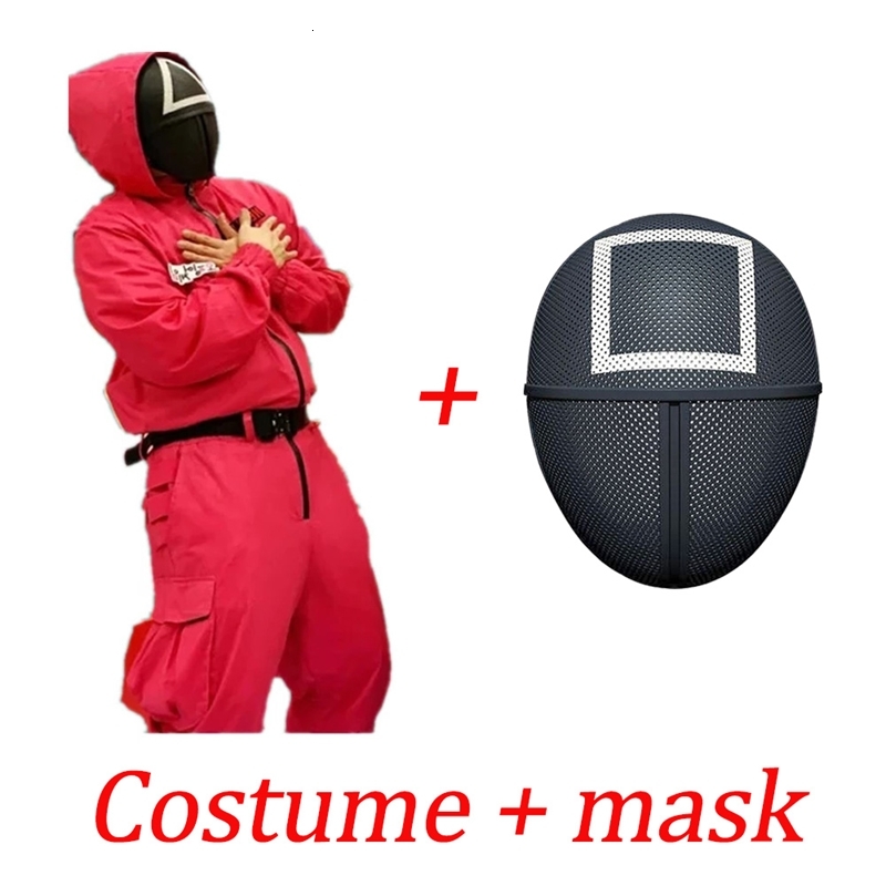 Squid Game Costume Mask Cosplay Jumpsuit Round Six Square Circle Triangle Plastic Helmet Masks Halloween Party, Silver
Squid Game Costume Mask Cosplay Jumpsuit Round Six Square Circle Triangle Plastic Helmet Masks Halloween Party, Silver