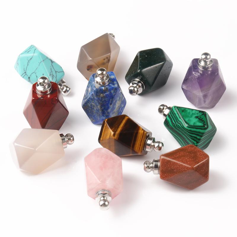 Charms Natural Perfume Bottle Essential Oil Diffuser Polyhedron For Jewelry Making DIY Pendants Necklace Accessories, Bronze;silver
Charms Natural Perfume Bottle Essential Oil Diffuser Polyhedron For Jewelry Making DIY Pendants Necklace Accessories, Bronze;silver