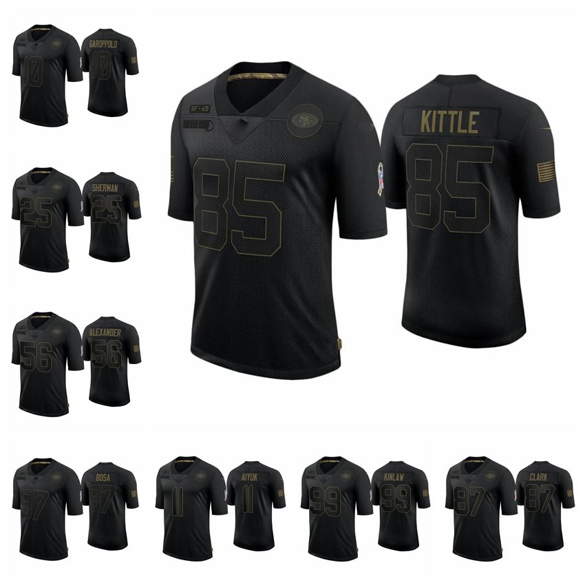 San''Francisco''49ers''Men Nick Bosa George Kittle Jimmy Garoppolo Black 2020 Salute To Service football Jersey, Black;red
San''Francisco''49ers''Men Nick Bosa George Kittle Jimmy Garoppolo Black 2020 Salute To Service football Jersey, Black;red