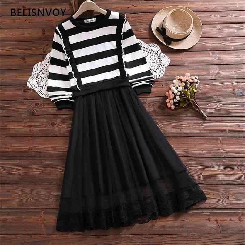 Long Sleeve Striped Cotton Party Dress Princess es Lace Mesh maker Mannequin 210520, Black
Long Sleeve Striped Cotton Party Dress Princess es Lace Mesh maker Mannequin 210520, Black