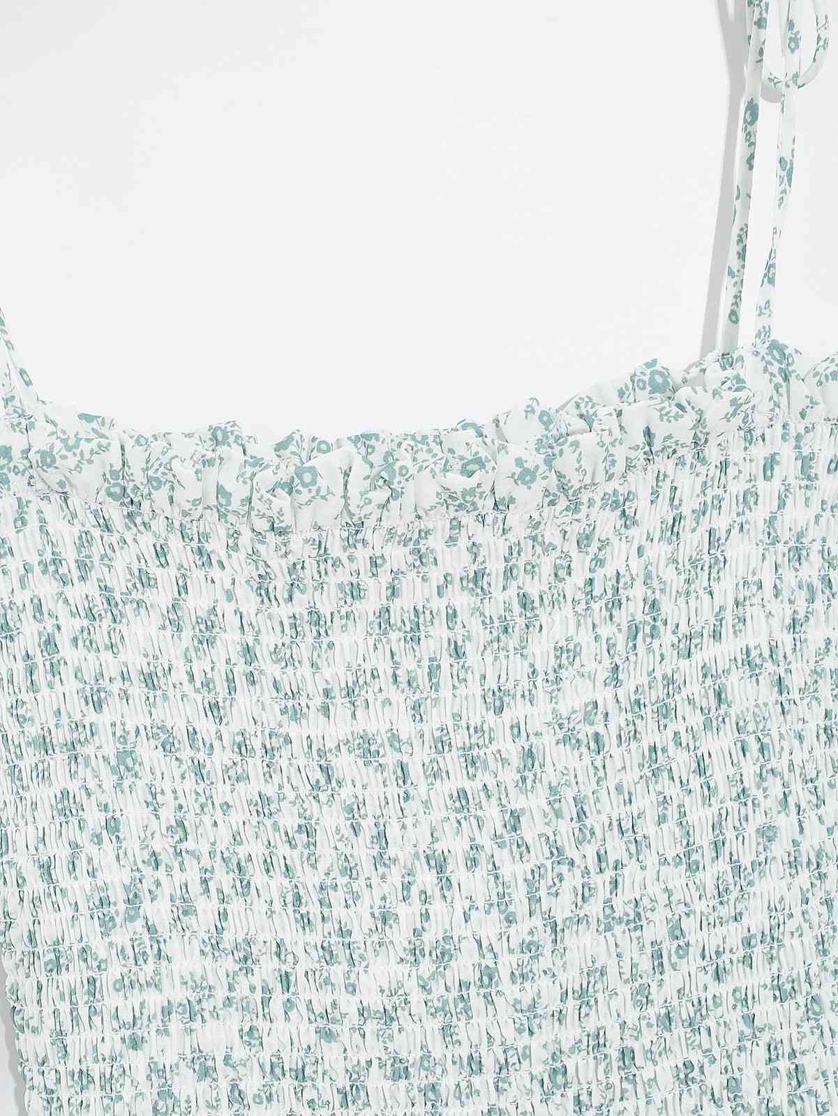 Retro Elegant Elastic Body Long Sling Dresses France Fresh Floral Print Vintage Women Summer Dress Holiday 210429