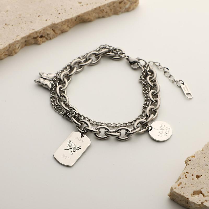 Link, Chain Hip-Hop Stainless Steel Double-layer Geometric Pendants Bracelets Female Korean Simple Jewelry Men Women Punk Girlfriends Gift
Link, Chain Hip-Hop Stainless Steel Double-layer Geometric Pendants Bracelets Female Korean Simple Jewelry Men Women Punk Girlfriends Gift